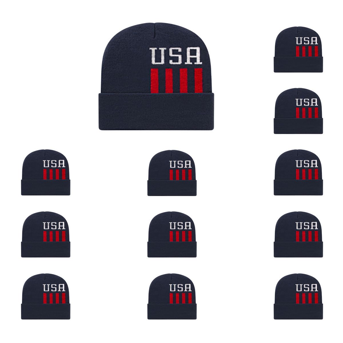 Cap America RKUSA12 Patriotic Knit Cap with Cuff