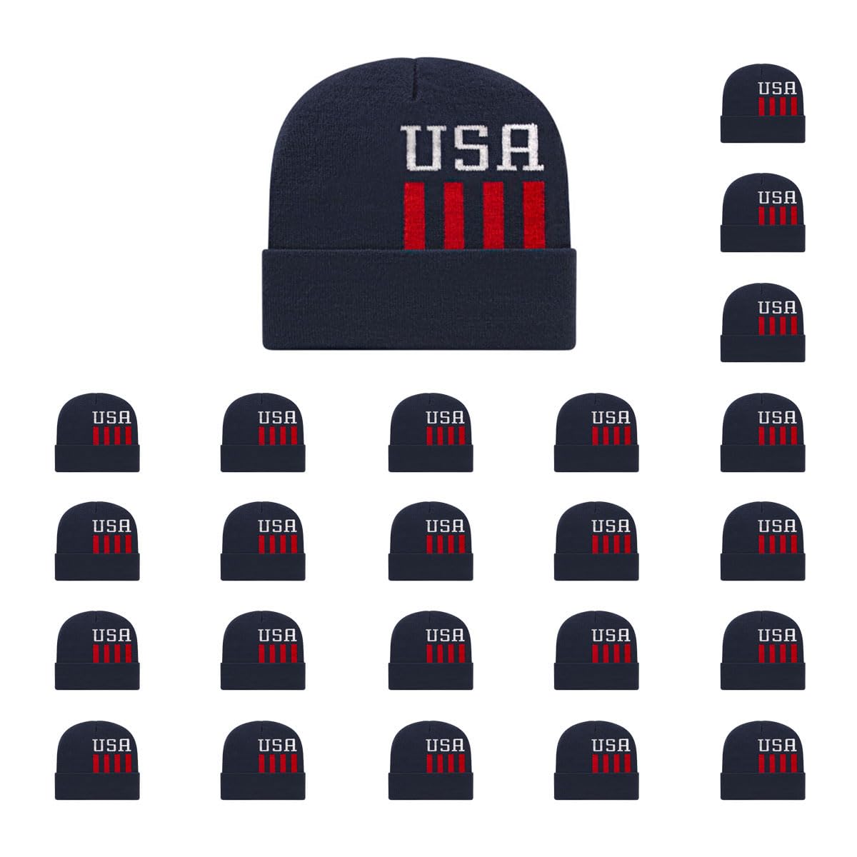 Cap America RKUSA12 Patriotic Knit Cap with Cuff