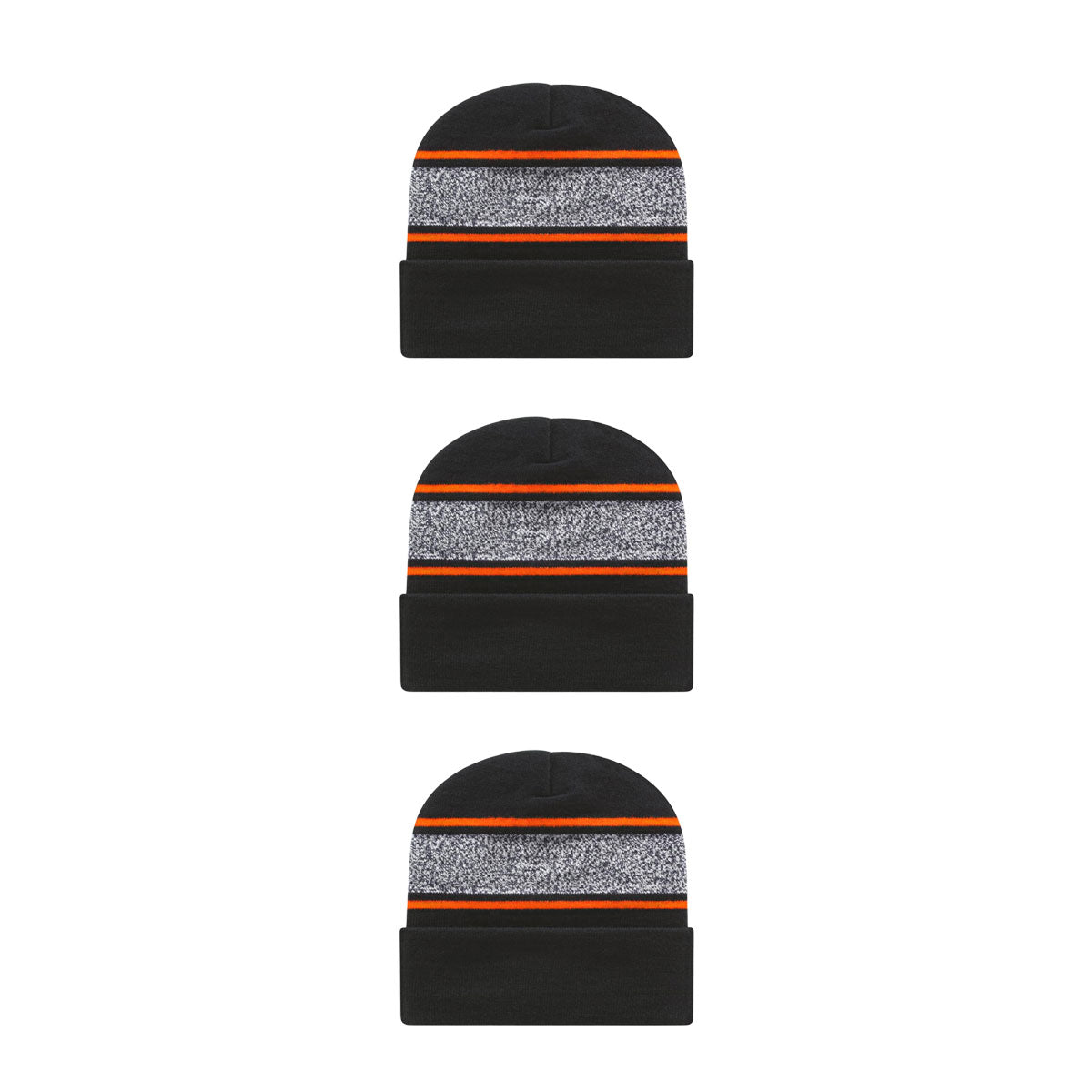 Cap America RKV12 Variegated Striped Knit Cap with Cuff