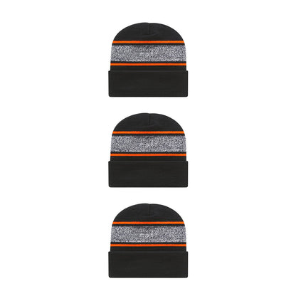 Cap America RKV12 Variegated Striped Knit Cap with Cuff