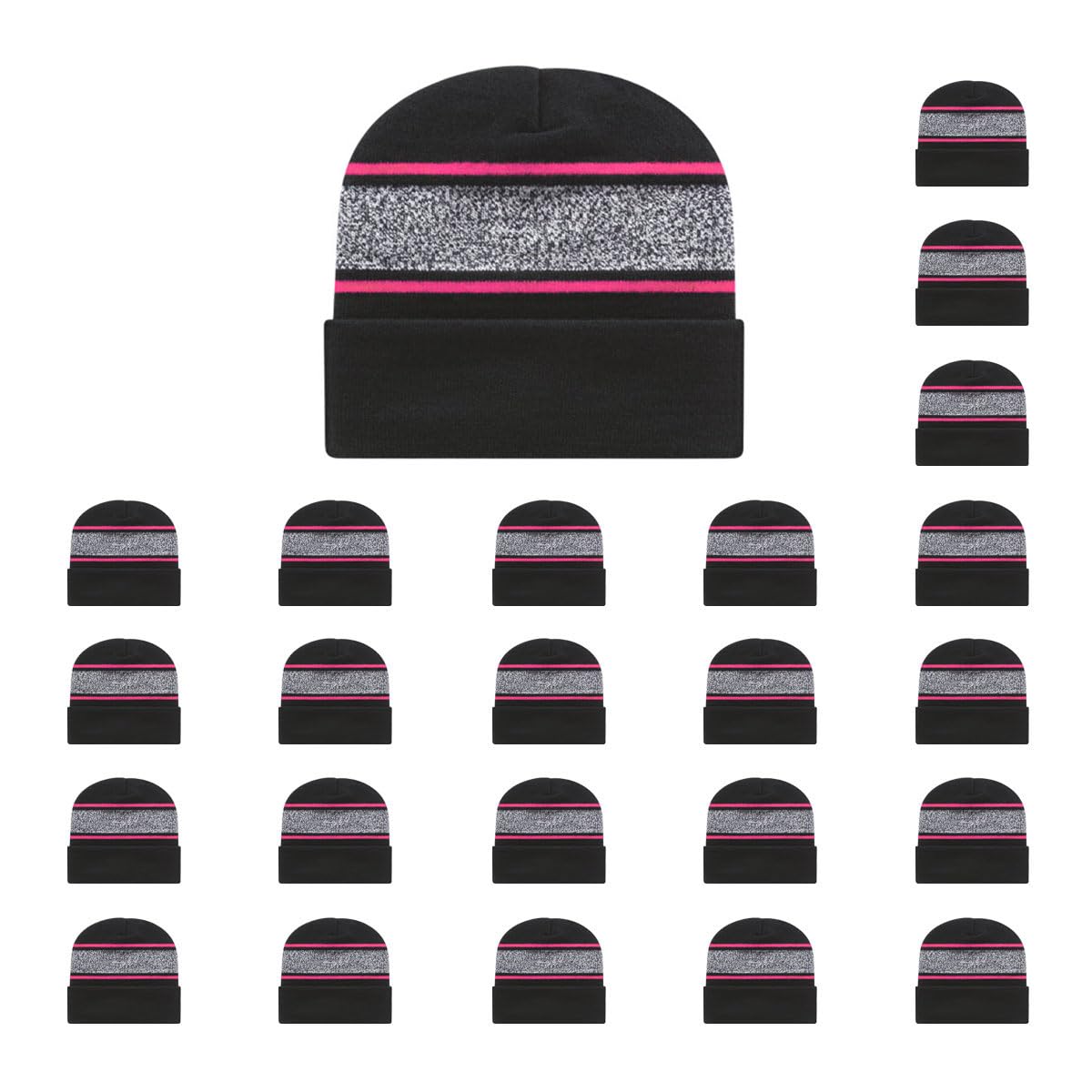 Cap America RKV12 Variegated Striped Knit Cap with Cuff