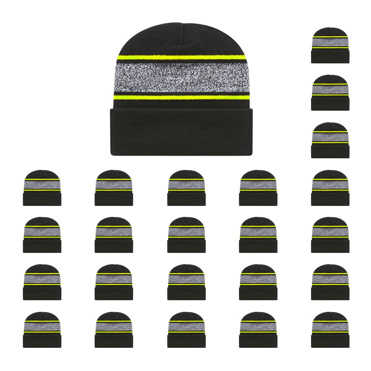 Cap America RKV12 Variegated Striped Knit Cap with Cuff