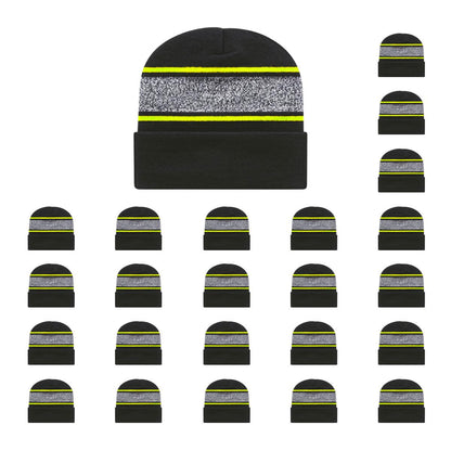 Cap America RKV12 Variegated Striped Knit Cap with Cuff