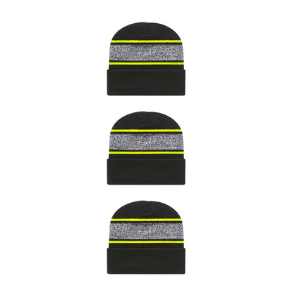 Cap America RKV12 Variegated Striped Knit Cap with Cuff