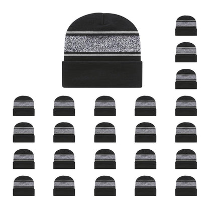 Cap America RKV12 Variegated Striped Knit Cap with Cuff