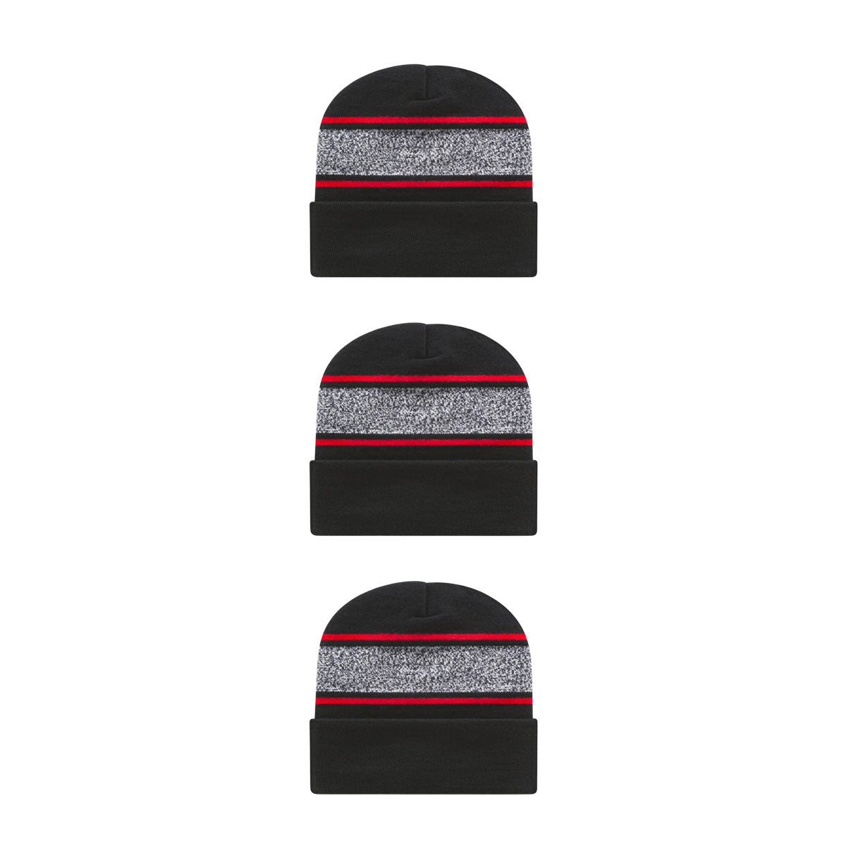 Cap America RKV12 Variegated Striped Knit Cap with Cuff