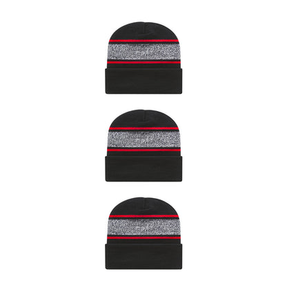 Cap America RKV12 Variegated Striped Knit Cap with Cuff