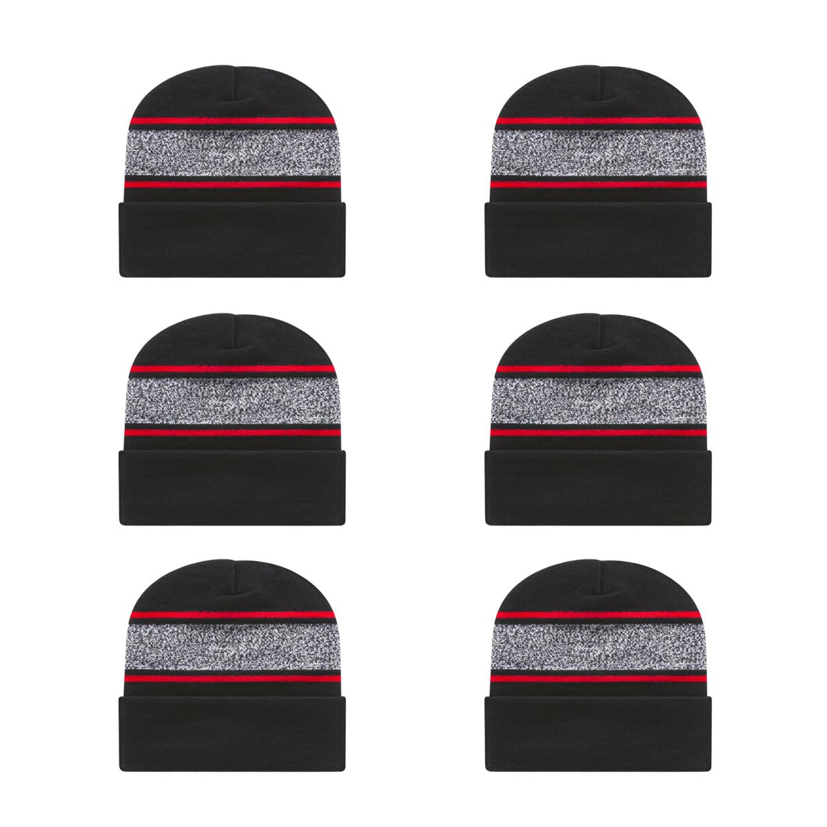 Cap America RKV12 Variegated Striped Knit Cap with Cuff