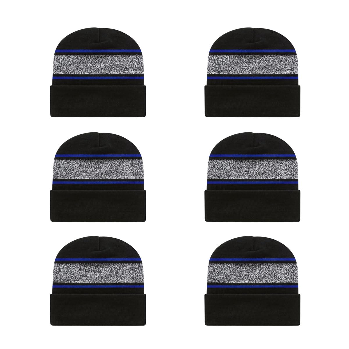 Cap America RKV12 Variegated Striped Knit Cap with Cuff