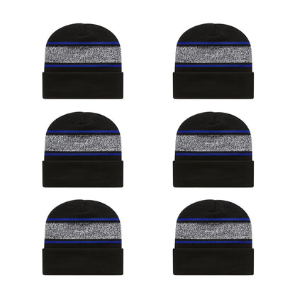 Cap America RKV12 Variegated Striped Knit Cap with Cuff