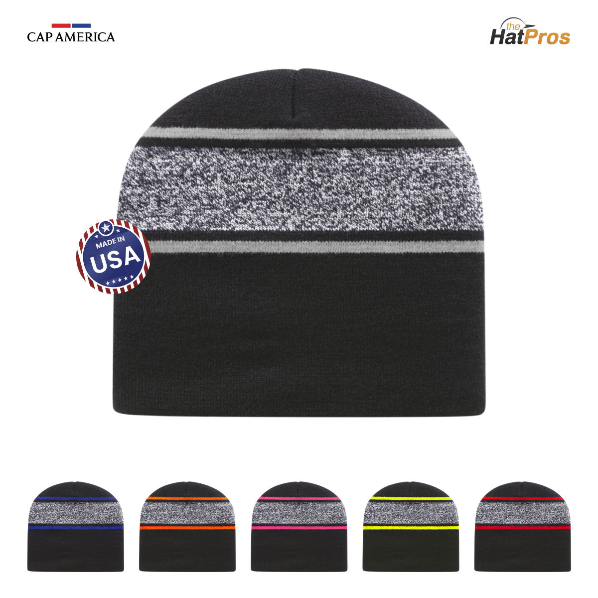 Cap America RKV9 Variegated Striped Beanie