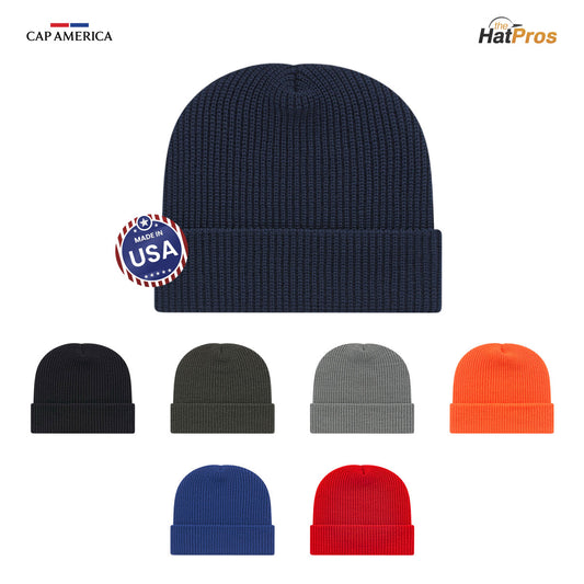Cap America TK24R Ribbed Knit Cap with Cuff