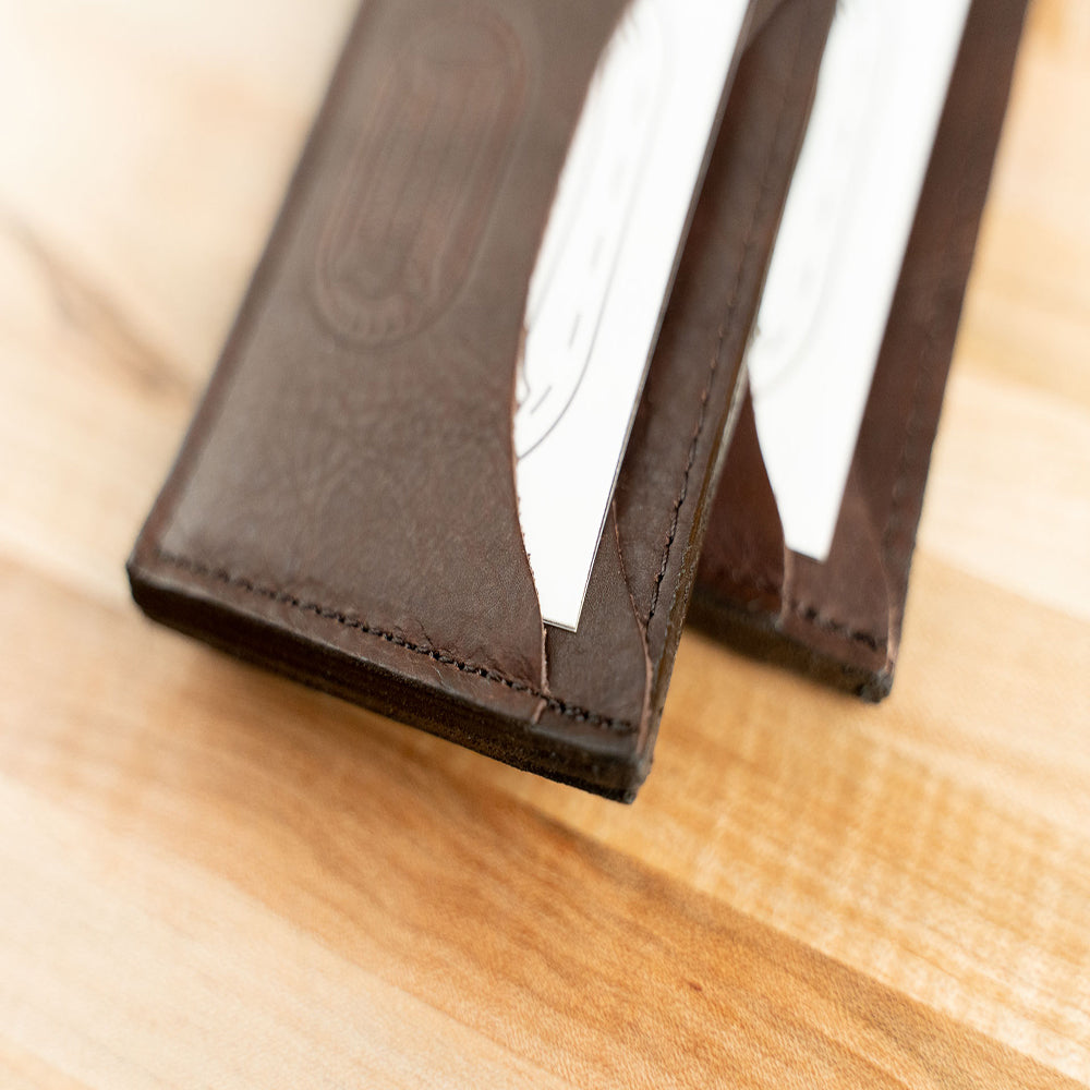 Buffalo Billfold Company Handmade Leather Front Pocket Wallet-American Chestnut image 3