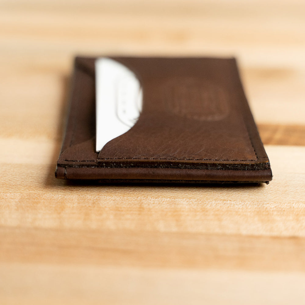 Buffalo Billfold Company Handmade Leather Front Pocket Wallet-American Chestnut image 4