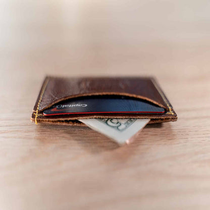 Buffalo Billfold Company Handmade Leather Front Pocket Wallet-American Chestnut image 5