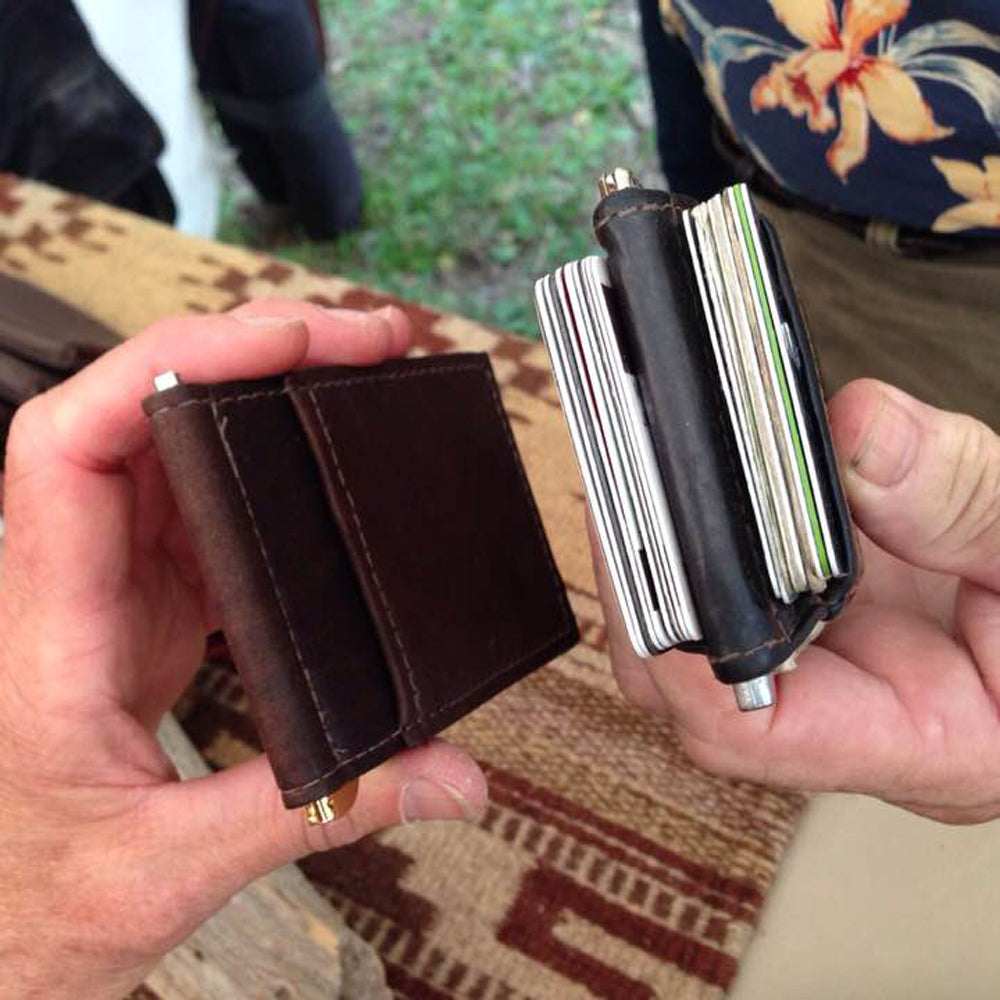 Buffalo Billfold Company Leather Money Clip Wallet-American Chestnut image 2