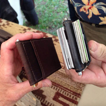 Buffalo Billfold Company Leather Money Clip Wallet-American Chestnut image 2
