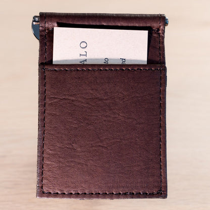 Buffalo Billfold Company Leather Money Clip Wallet-American Chestnut image 5