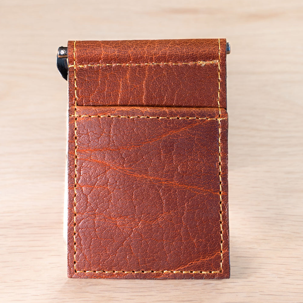 Buffalo Billfold Company Leather Money Clip Wallet-American Chestnut image 6