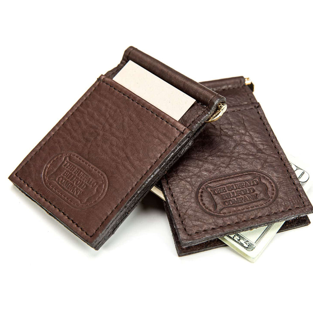 Buffalo Billfold Company Leather Money Clip Wallet-American Chestnut image 9