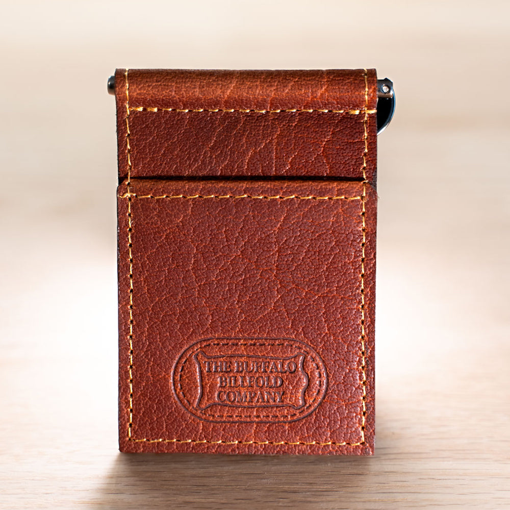 Buffalo Billfold Company Leather Money Clip Wallet-American Chestnut image