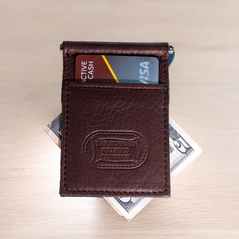 Buffalo Billfold Company Leather Money Clip Wallet-Brown image