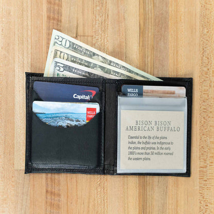 Buffalo Billfold Company Mens Bifold Leather Wallet-Black image 5
