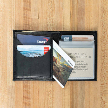 Buffalo Billfold Company Mens Bifold Leather Wallet-Black image 6