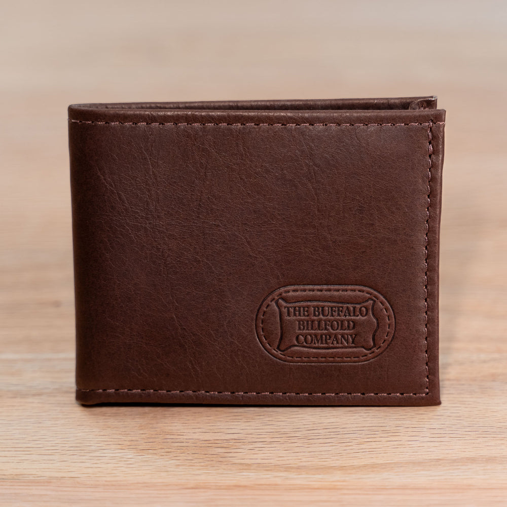 Buffalo Billfold Company Mens Bifold Leather Wallet-Brown image