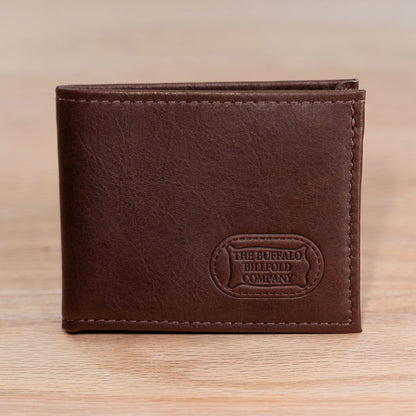 Buffalo Billfold Company Mens Bifold Leather Wallet-Brown image