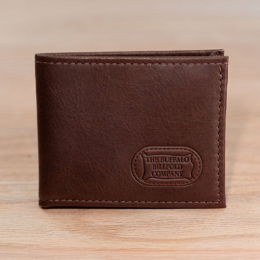 Buffalo Billfold Company Mens Bifold Leather Wallet-Brown image
