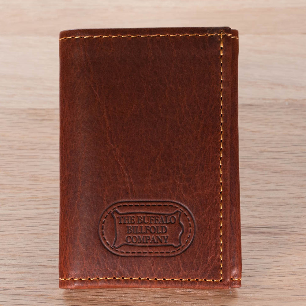 Buffalo Billfold Company Mens Leather Trifold Wallet-American Chestnut image 11