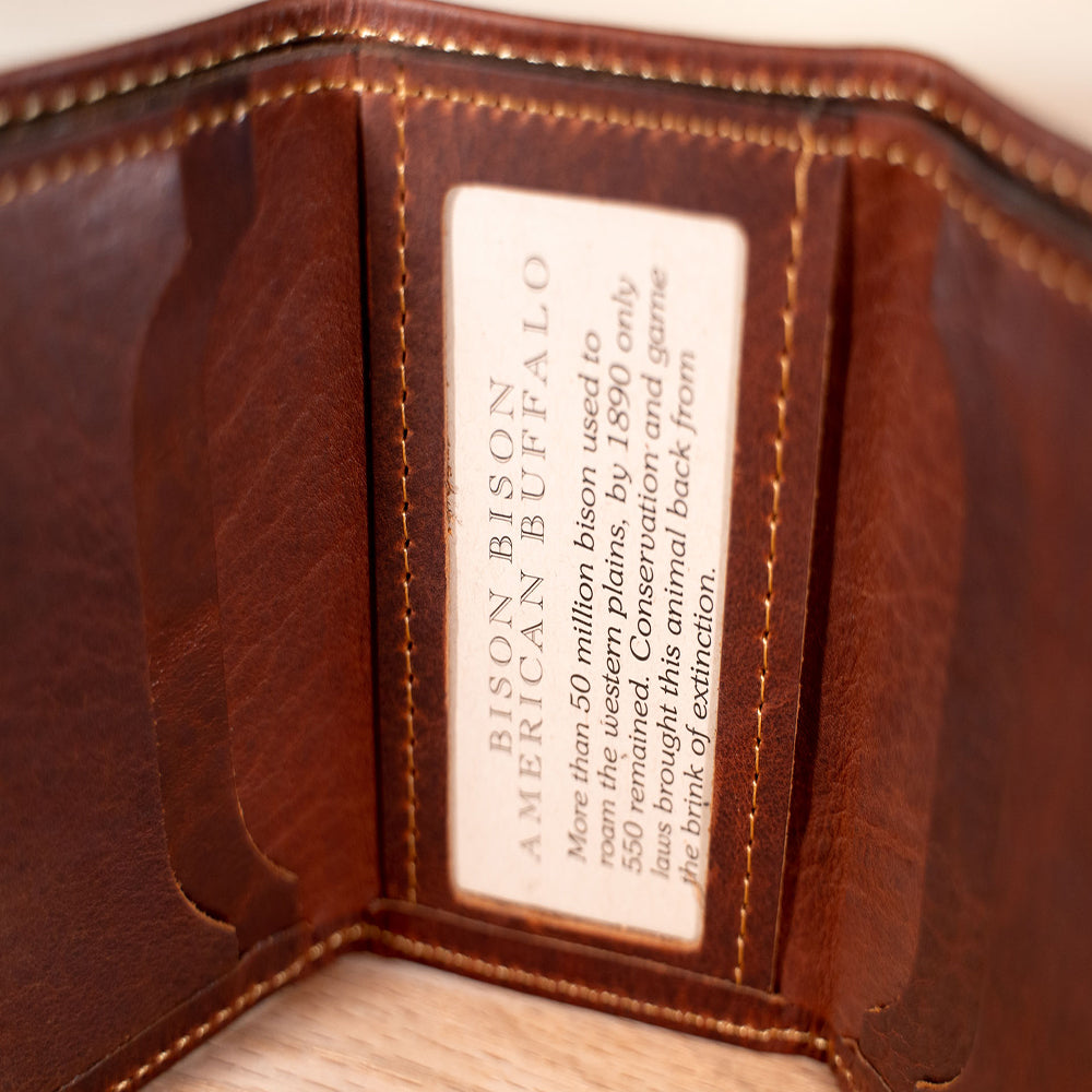 Buffalo Billfold Company Mens Leather Trifold Wallet-American Chestnut image 12