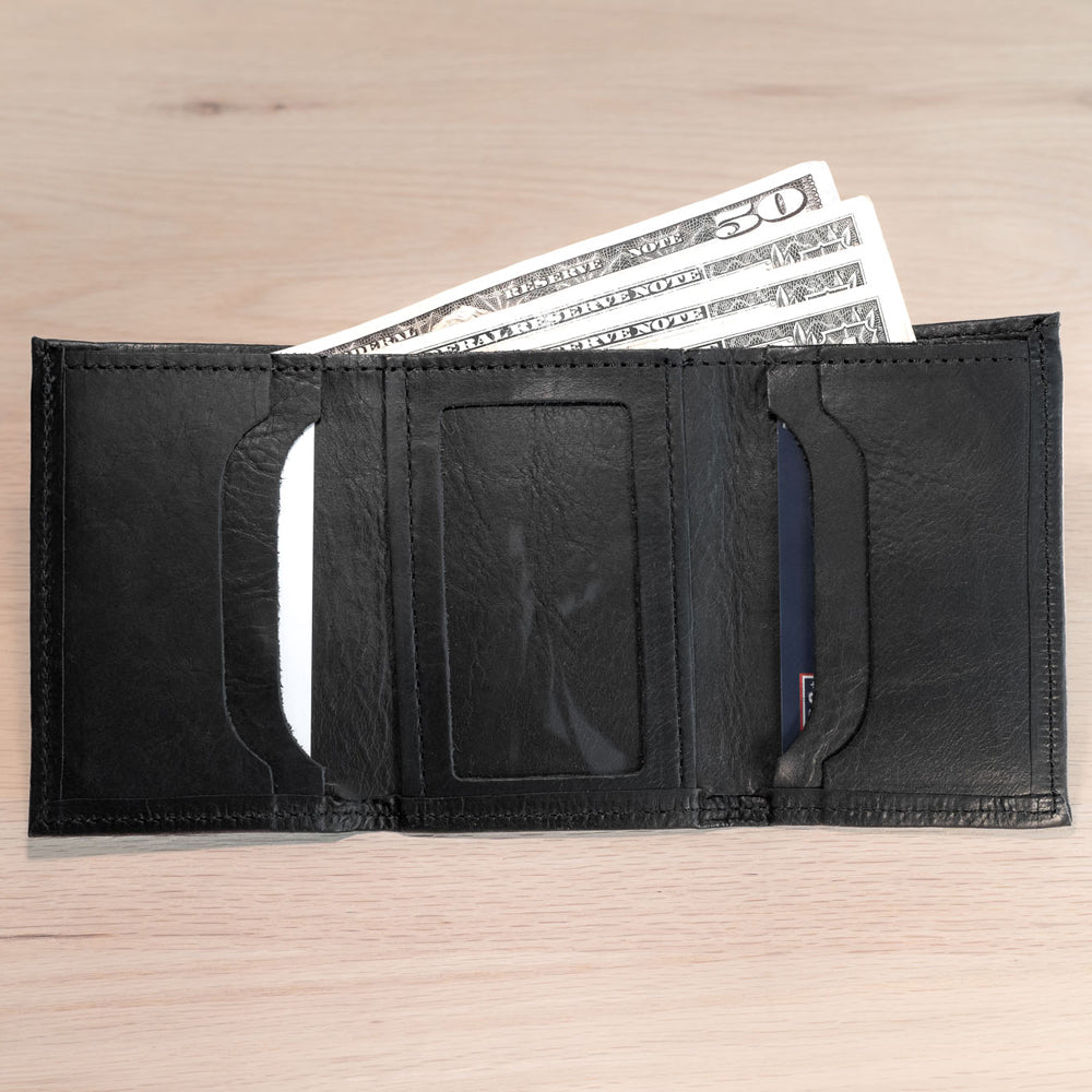 Buffalo Billfold Company Mens Leather Trifold Wallet-American Chestnut image 3
