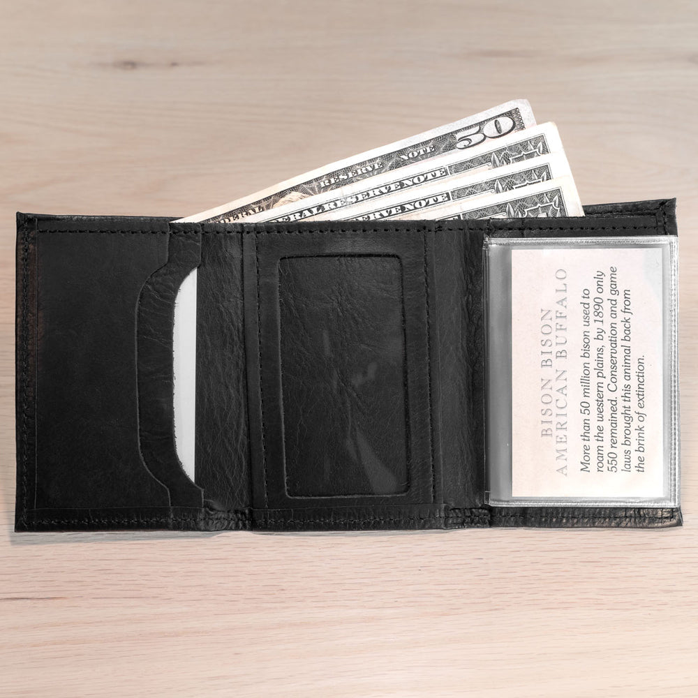 Buffalo Billfold Company Mens Leather Trifold Wallet-American Chestnut image 4