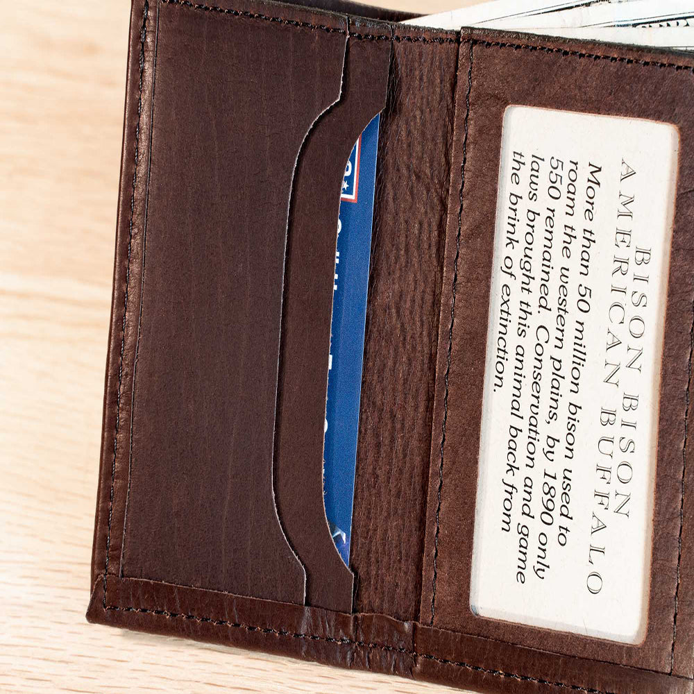 Buffalo Billfold Company Mens Leather Trifold Wallet-American Chestnut image 6