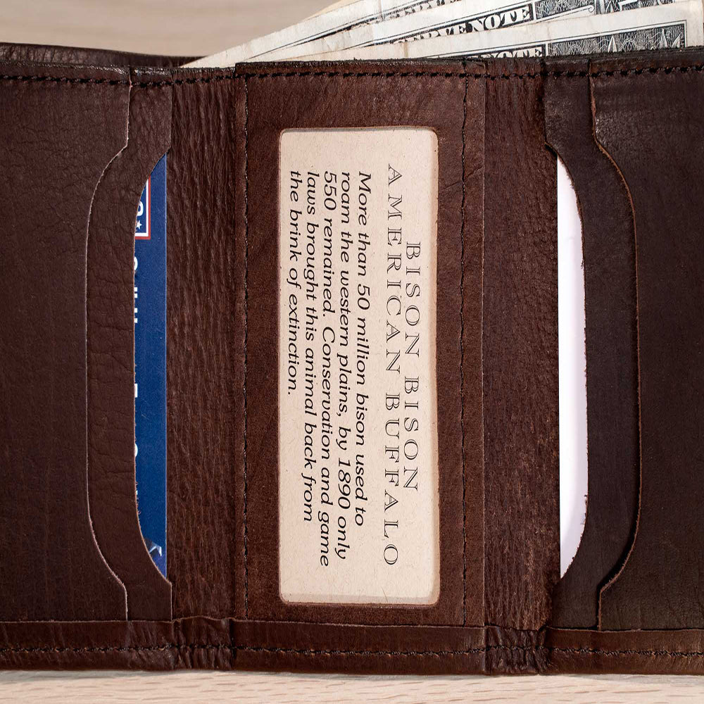 Buffalo Billfold Company Mens Leather Trifold Wallet-American Chestnut image 7