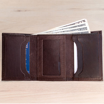 Buffalo Billfold Company Mens Leather Trifold Wallet-American Chestnut image 8