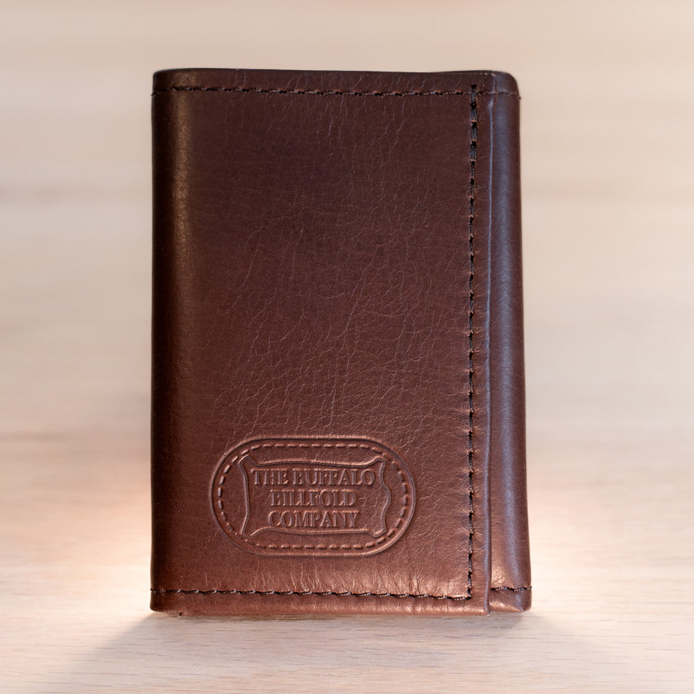 Buffalo Billfold Company Mens Leather Trifold Wallet-American Chestnut image 9