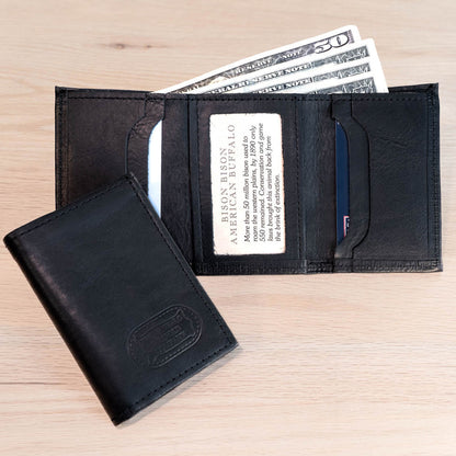 Buffalo Billfold Company Mens Leather Trifold Wallet-Black image