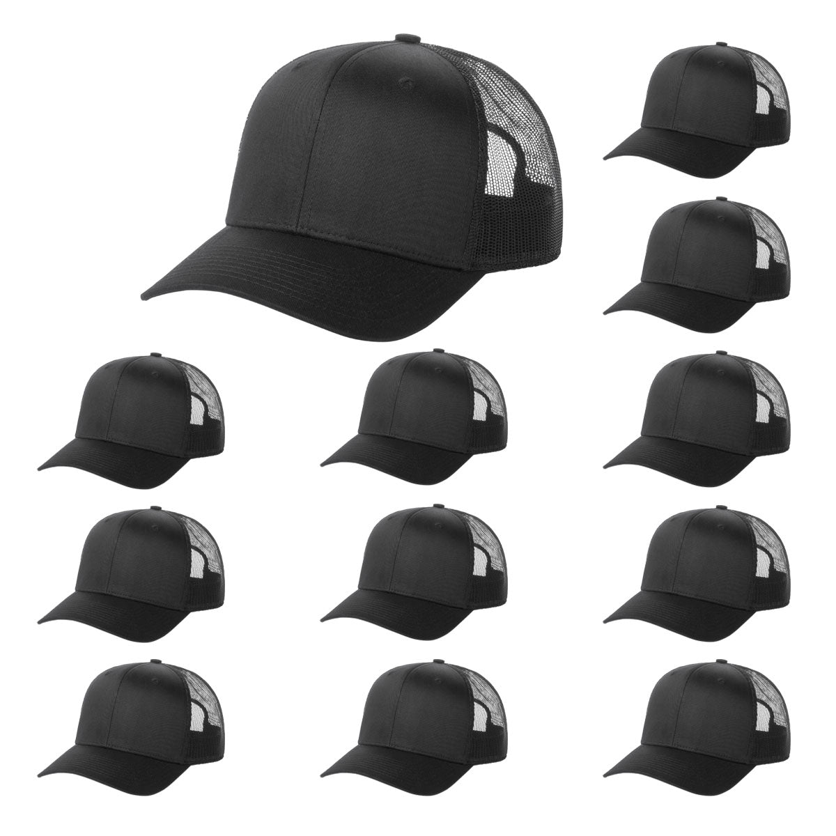 Fierce Headwear 901 Series 6 Panel Structured Mesh Back Blank Hat