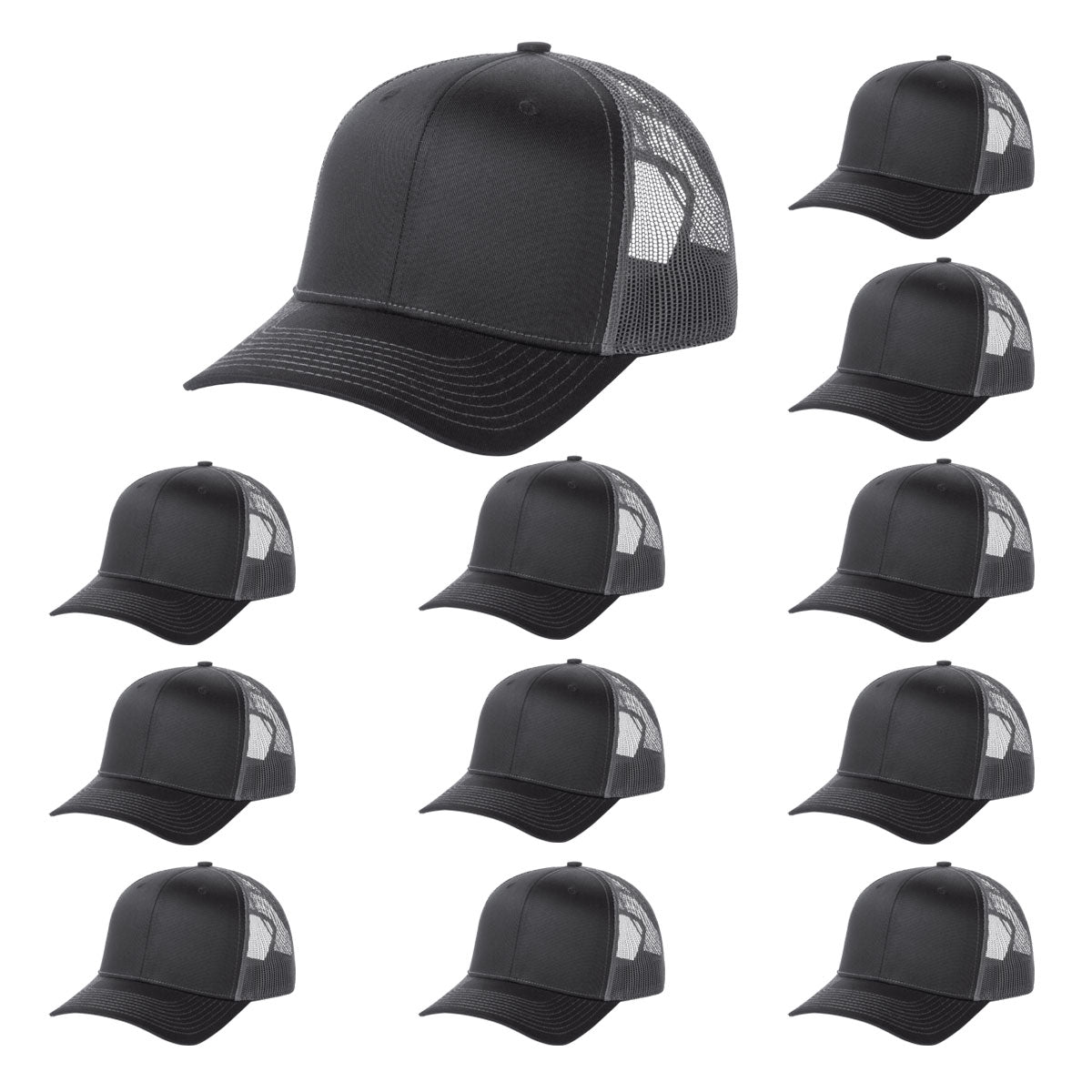 Fierce Headwear 901 Series 6 Panel Structured Mesh Back Blank Hat