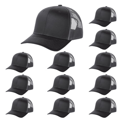 Fierce Headwear 901 Series 6 Panel Structured Mesh Back Blank Hat