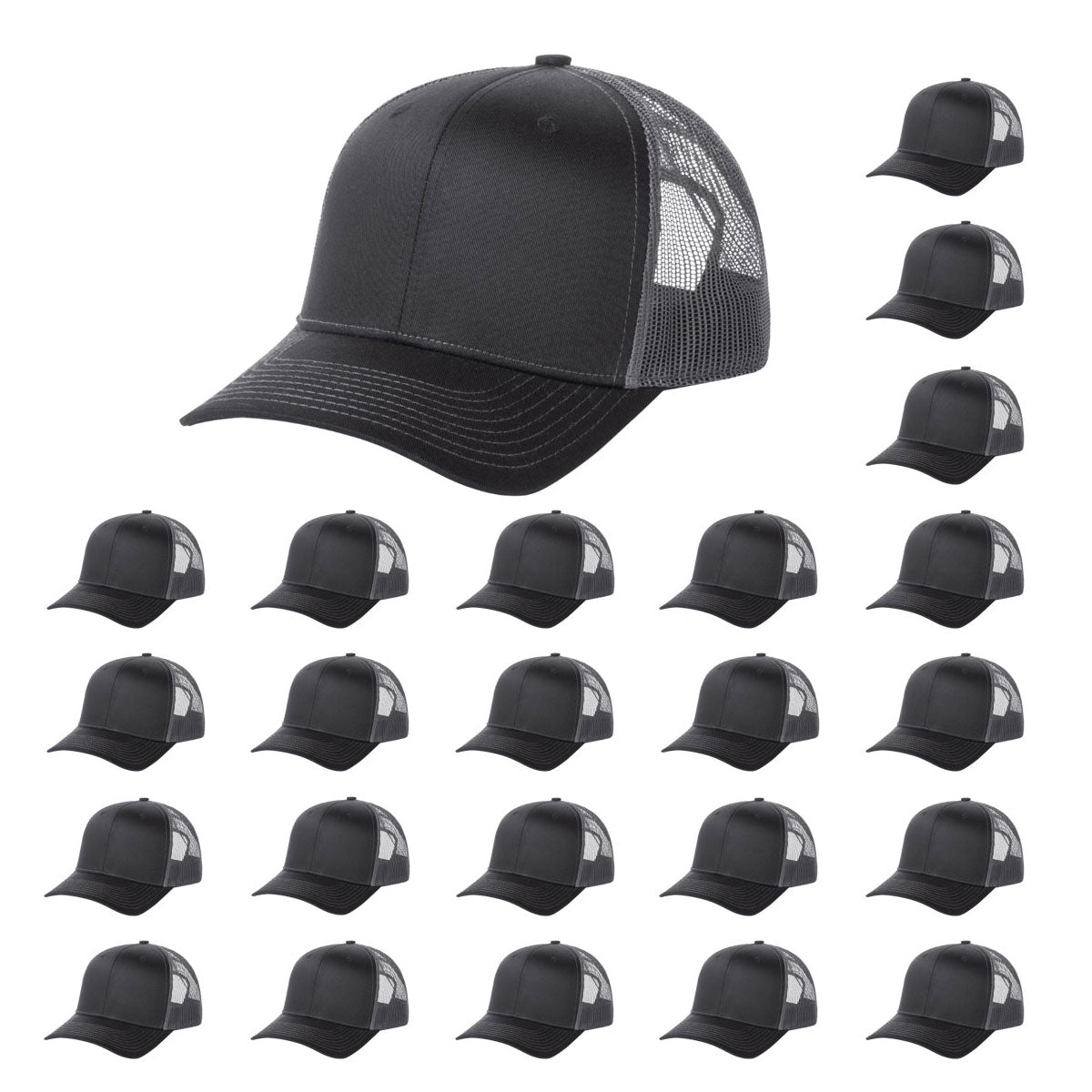 Fierce Headwear 901 Series 6 Panel Structured Mesh Back Blank Hat