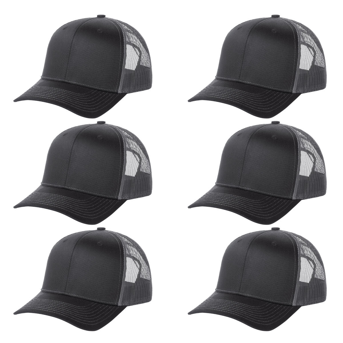 Fierce Headwear 901 Series 6 Panel Structured Mesh Back Blank Hat