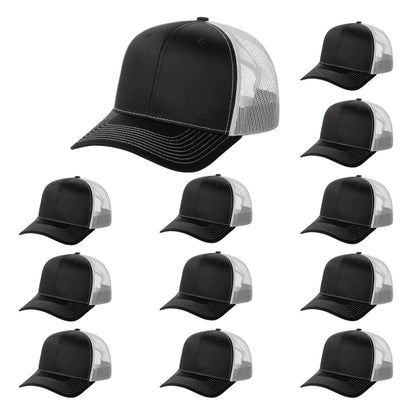Fierce Headwear 901 Series 6 Panel Structured Mesh Back Blank Hat