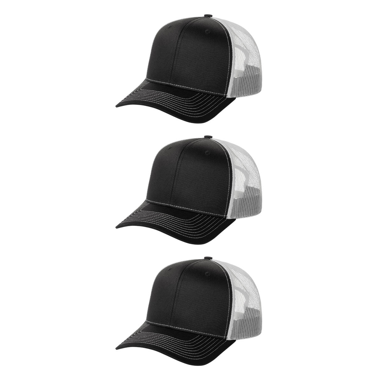 Fierce Headwear 901 Series 6 Panel Structured Mesh Back Blank Hat