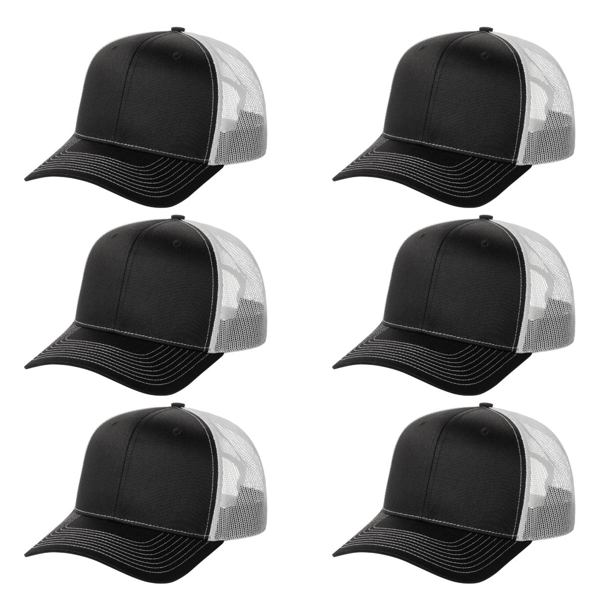 Fierce Headwear 901 Series 6 Panel Structured Mesh Back Blank Hat