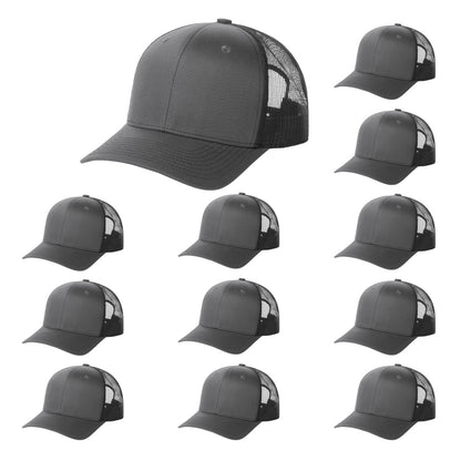 Fierce Headwear 901 Series 6 Panel Structured Mesh Back Blank Hat