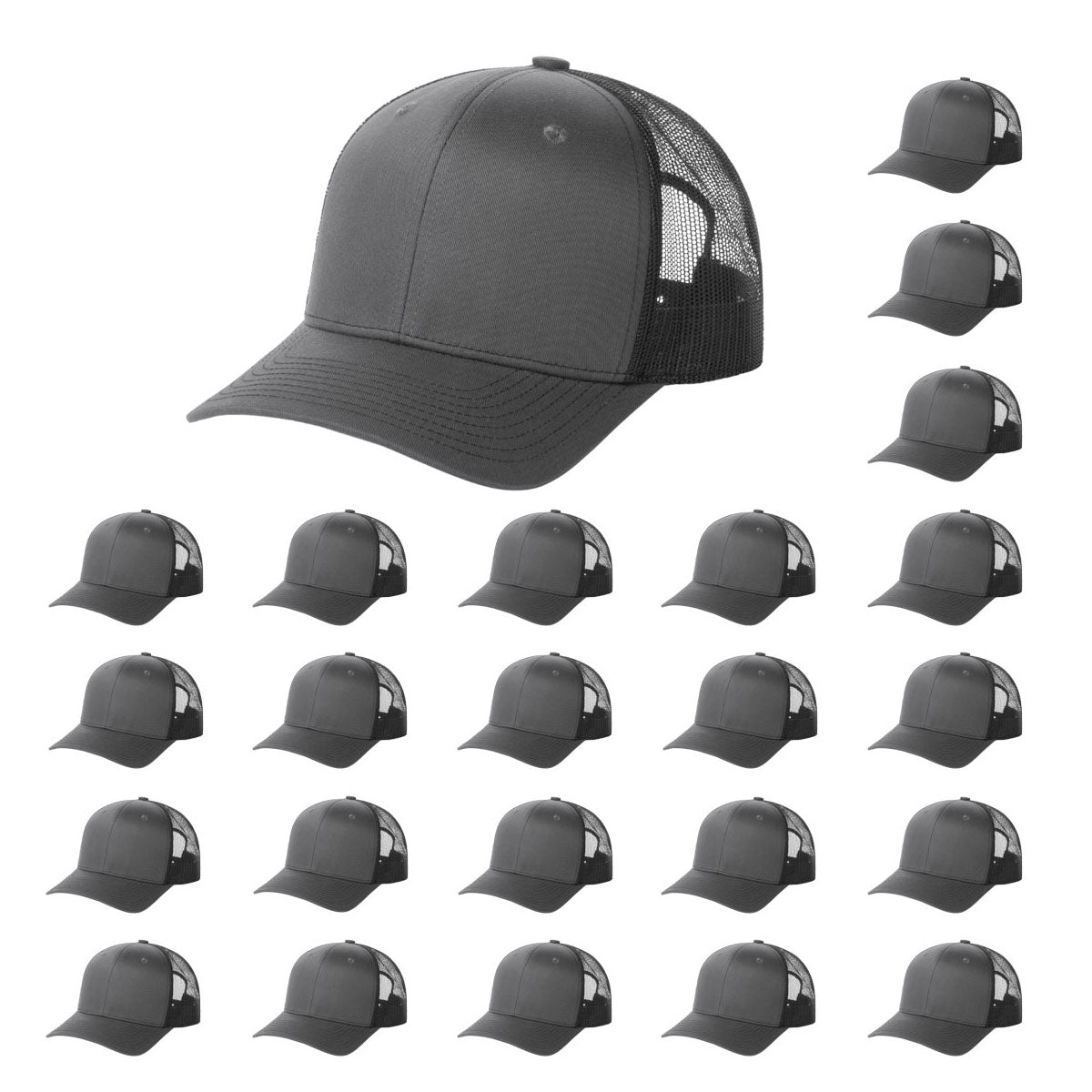 Fierce Headwear 901 Series 6 Panel Structured Mesh Back Blank Hat